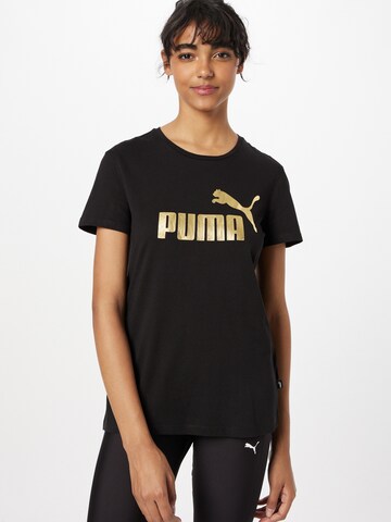 PUMA Functioneel shirt 'Essentials+' in Zwart: voorkant