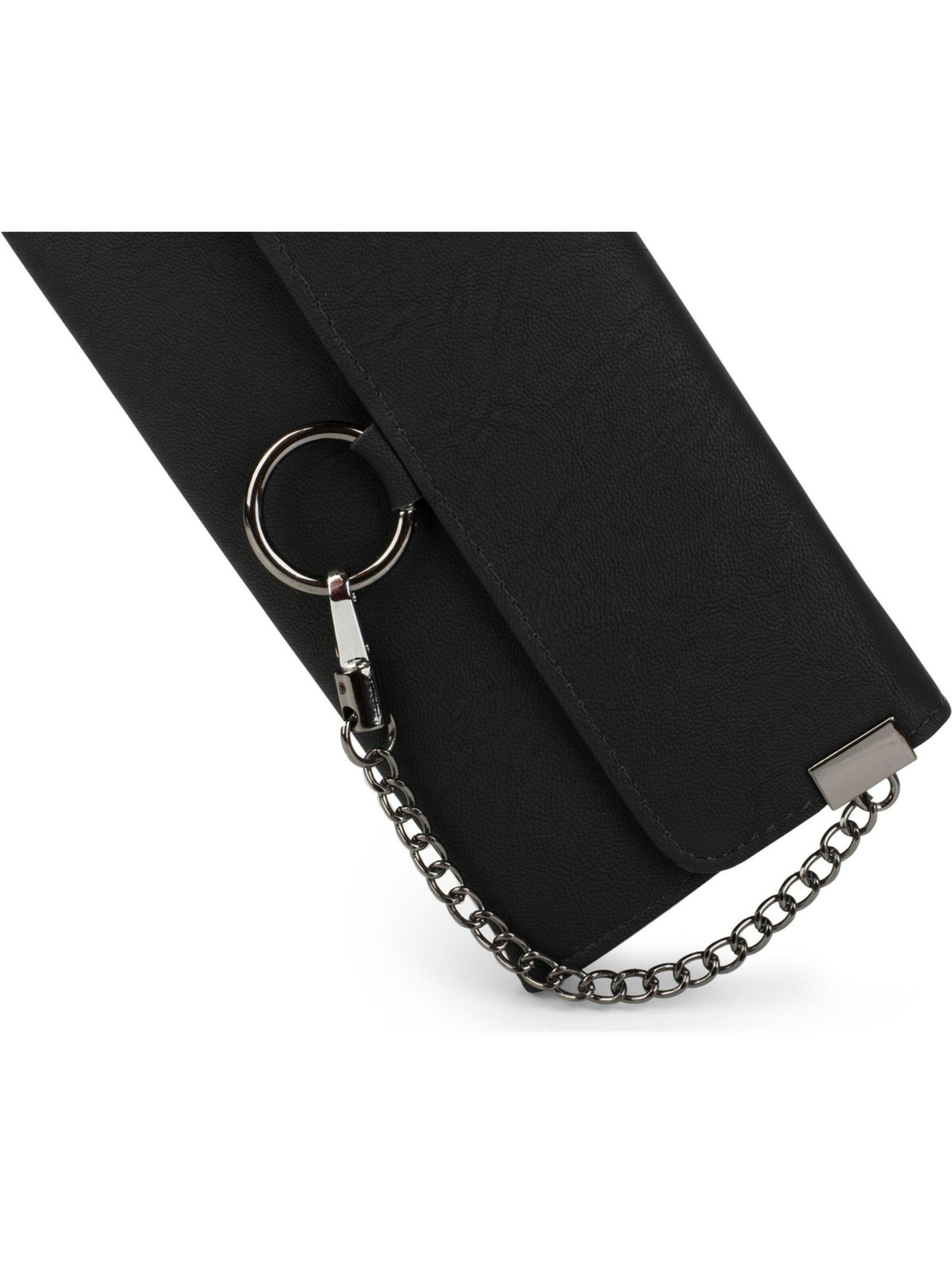 styleBREAKER Wallet 'Geldbörse mit Ring und Kette' in Black