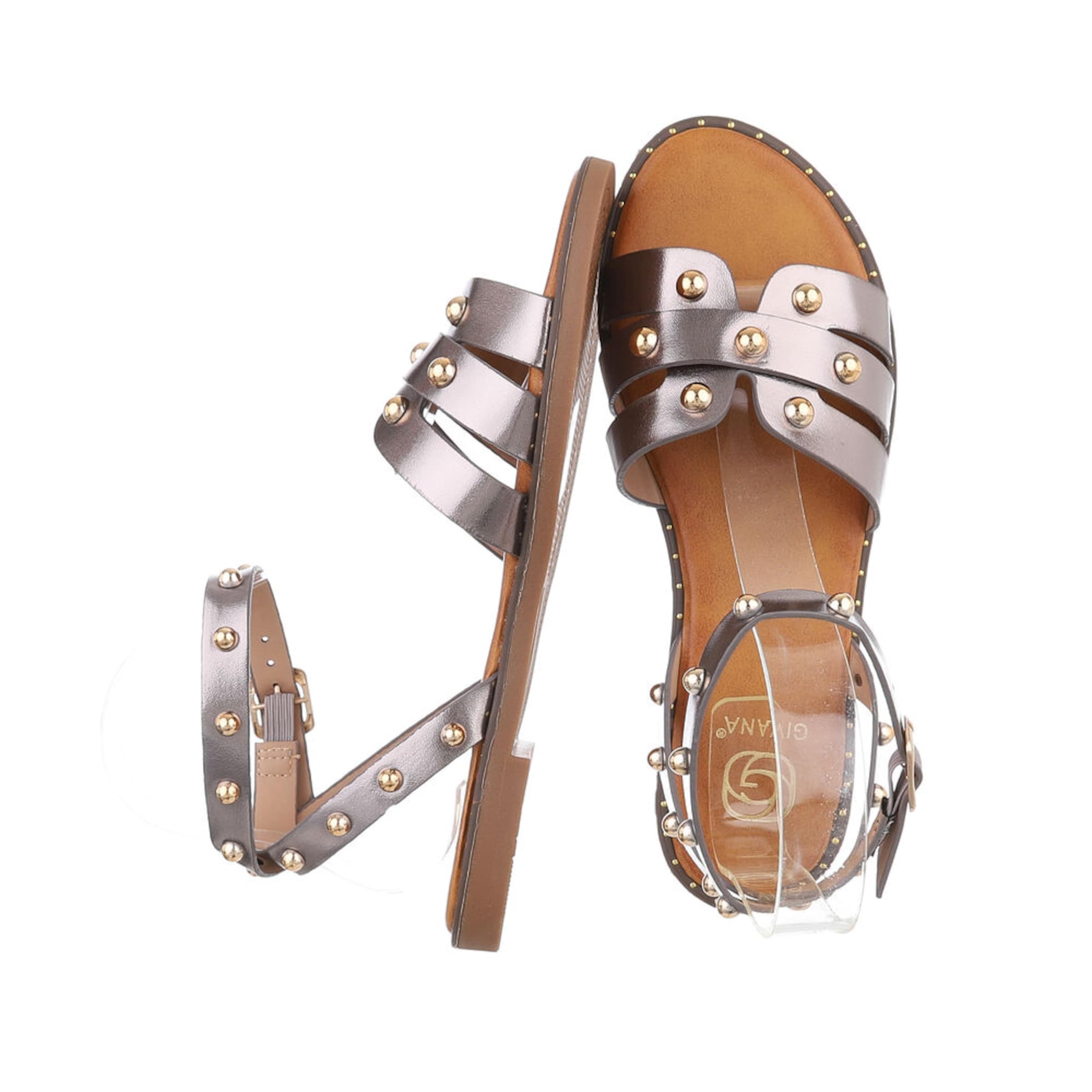 Ital-Design Strap Sandals in Silver
