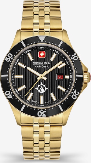 SWISS MILITARY HANOWA Analoog horloge 'FLAGSHIP X' in de kleur Goud / Lichtgrijs / Rood / Zwart, Productweergave