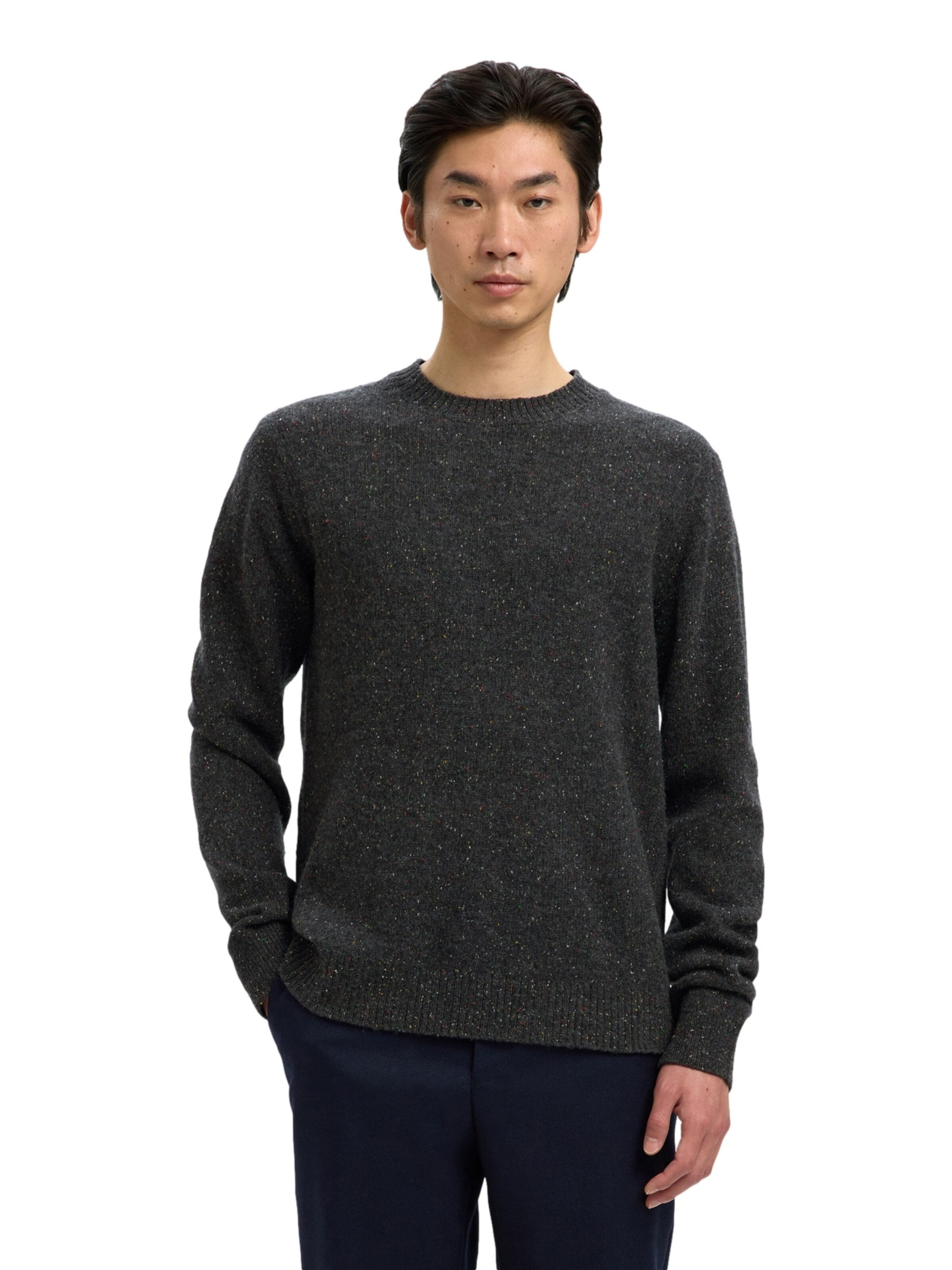 Pull-over 'Neil' SELECTED HOMME en gris : devant