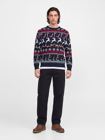Pulover 'JJXMAS SANTA' de la JACK & JONES pe albastru