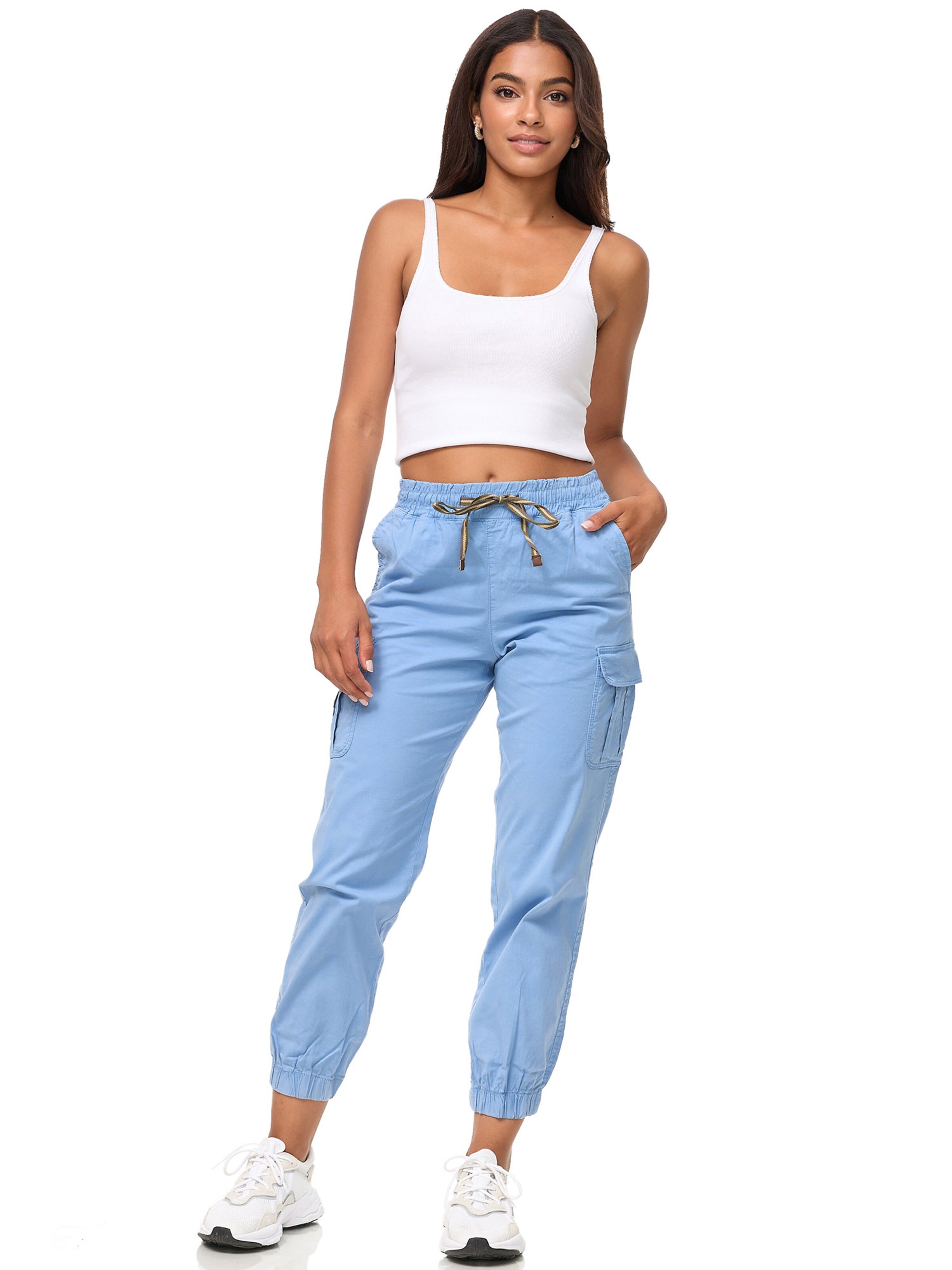 Tazzio Tapered Cargobroek 'F600' in Blauw