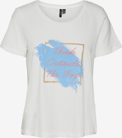 VERO MODA Shirt 'Pamala' in de kleur Lichtblauw / Goud / Oranje / Wit, Productweergave