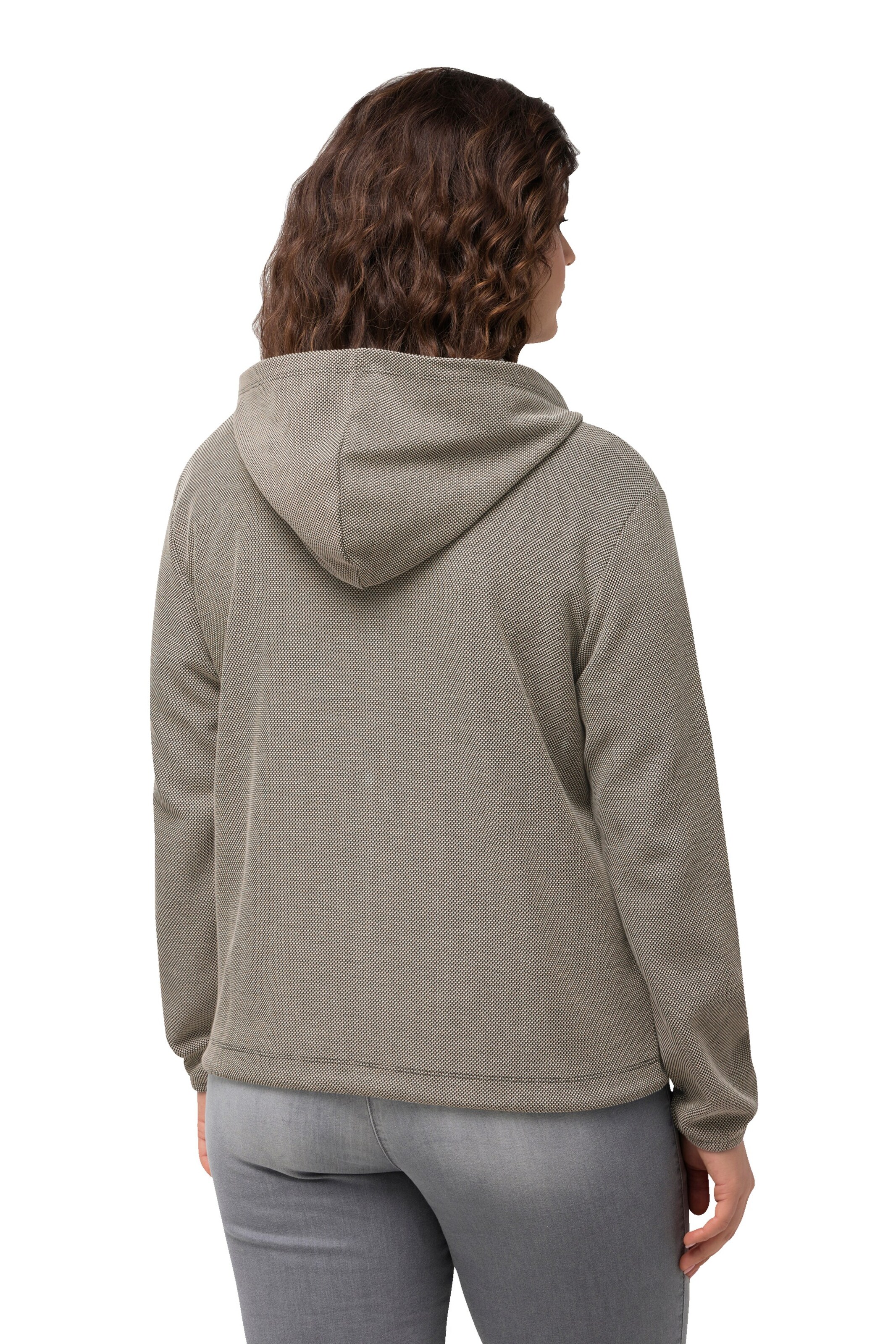 Ulla Popken Sweatjacke in Beige