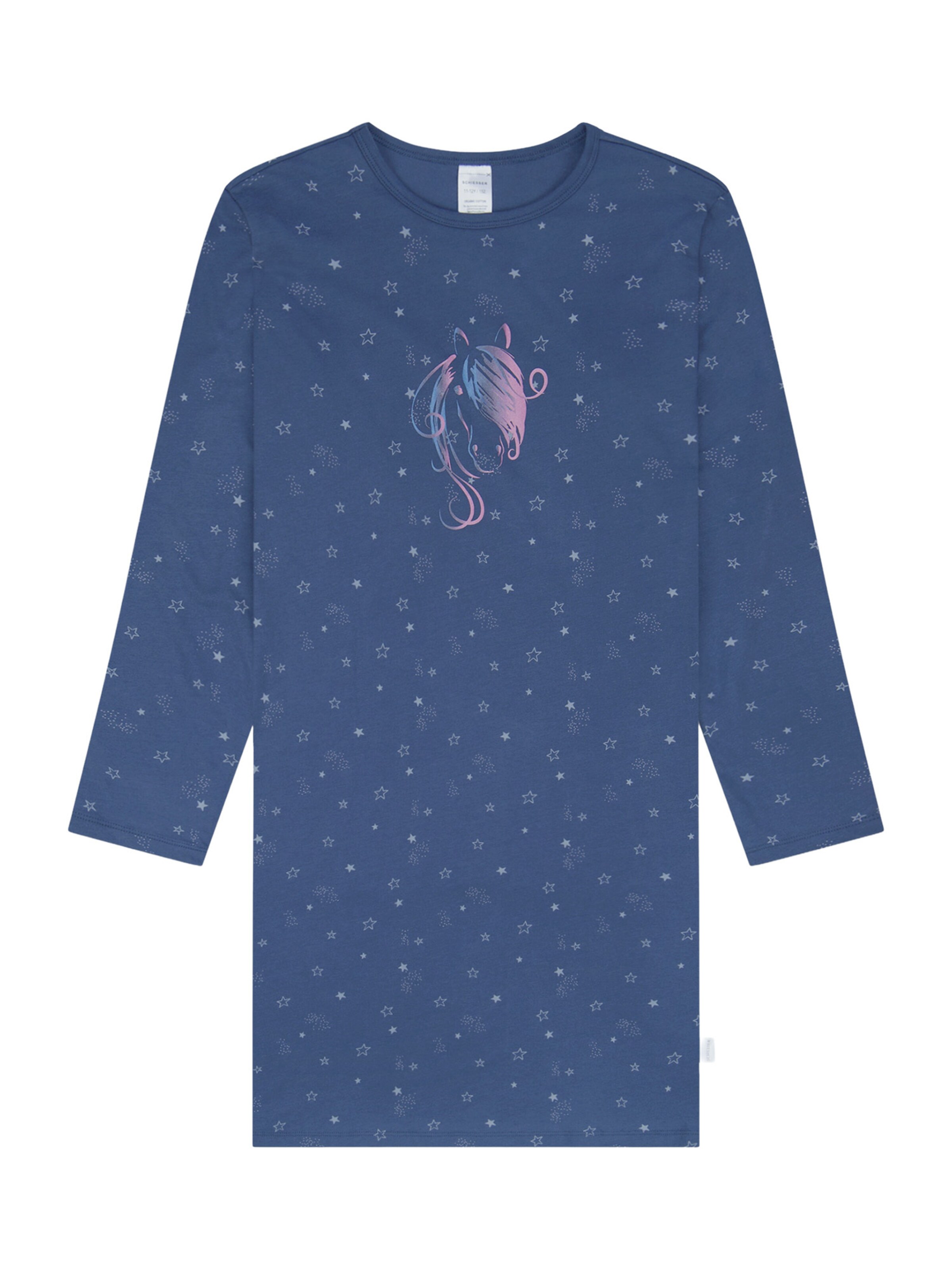 SCHIESSER - Camiseta de noche 'Horse World' en azul: frente