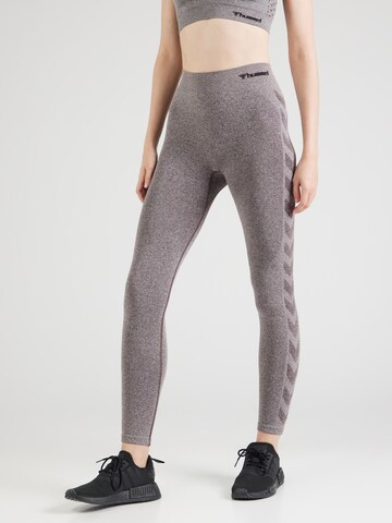 Hummel Skinny Παντελόνι φόρμας 'Ci' σε καφέ: μπροστά