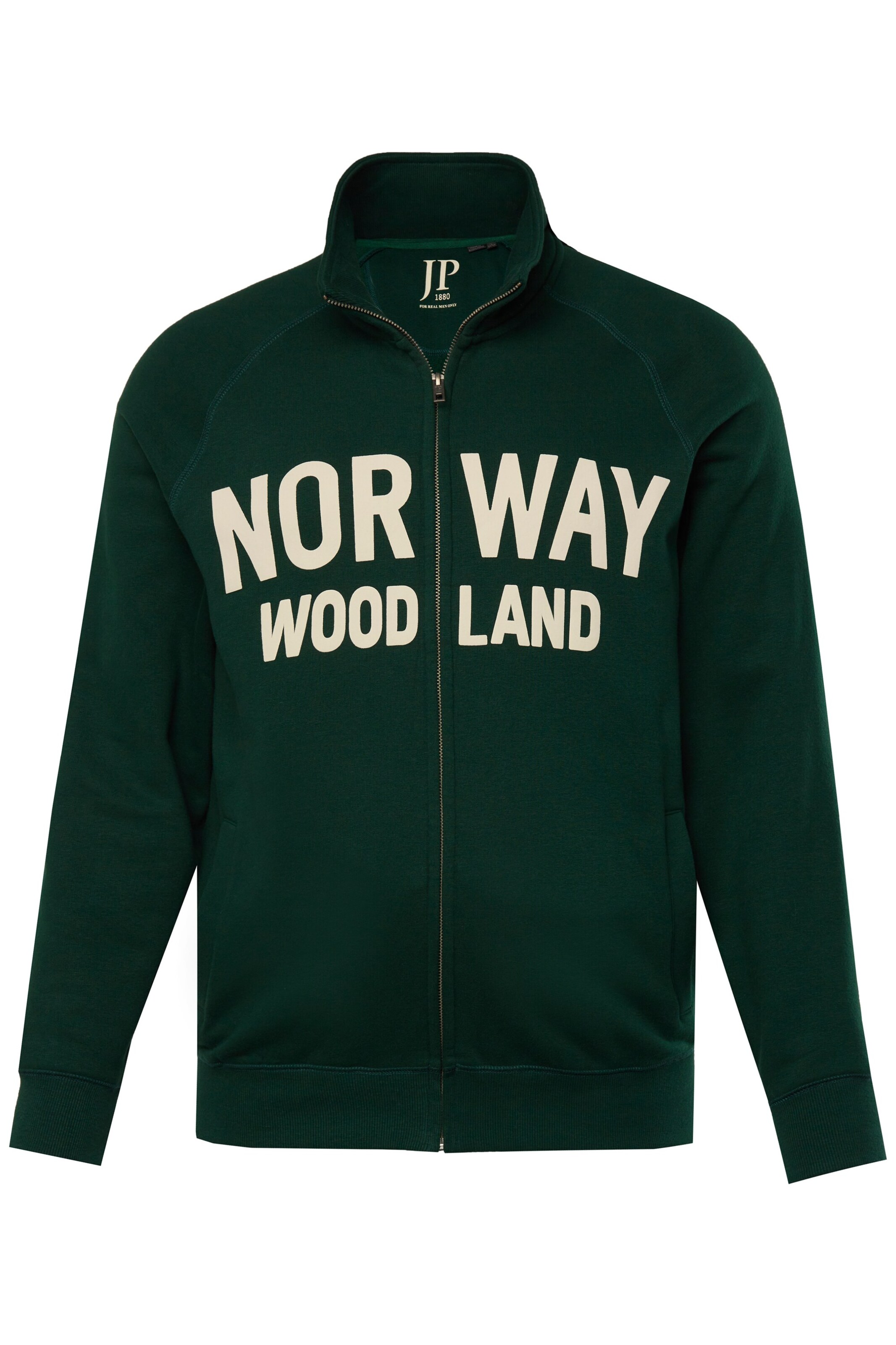 JP1880 Sweatjacke in Grün: Vorderseite