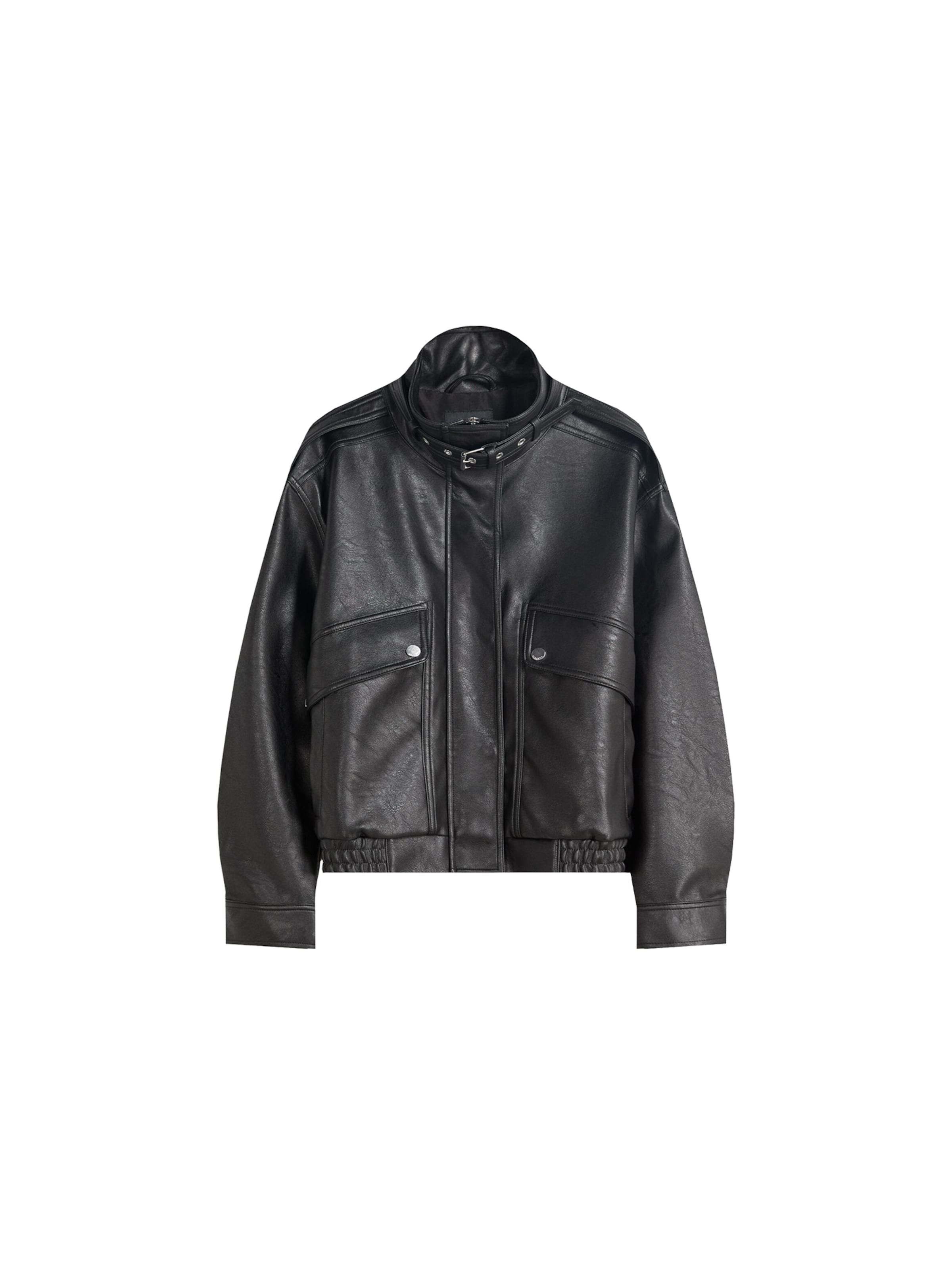 Bershka Přechodná bunda – černá: přední strana