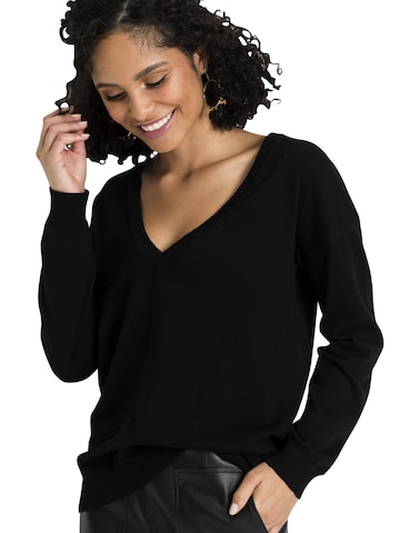 bonprix Oversize pulóver - fekete: elől