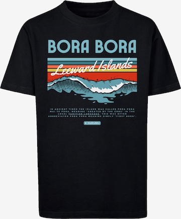 F4NT4STIC Shirt 'Bora Bora Leewards Island' in Zwart: voorkant