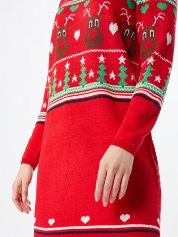 ONLY - Vestido de punto 'ONLXmas Vibe' en rojo