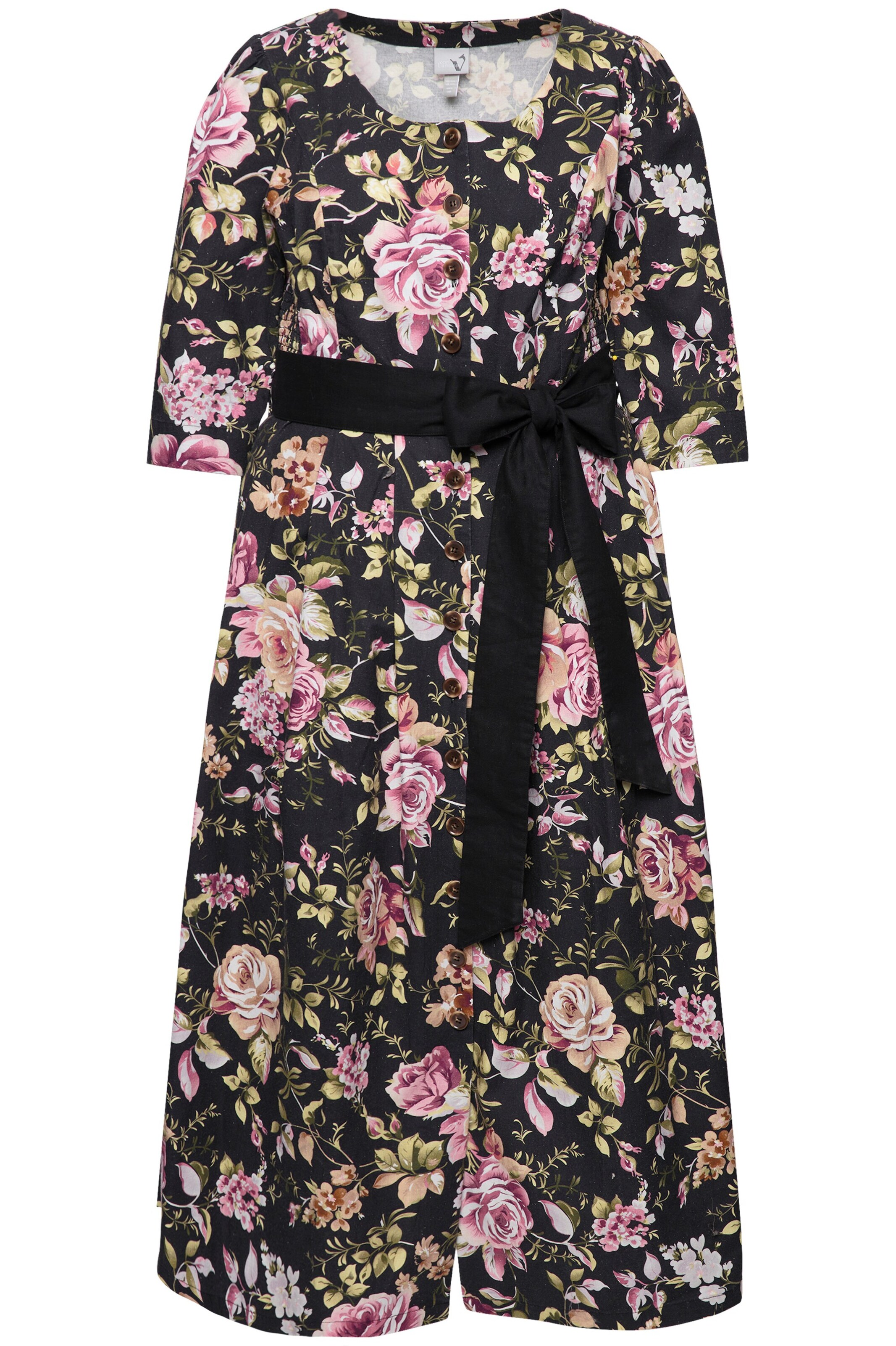 Robe-chemise Ulla Popken en noir : devant