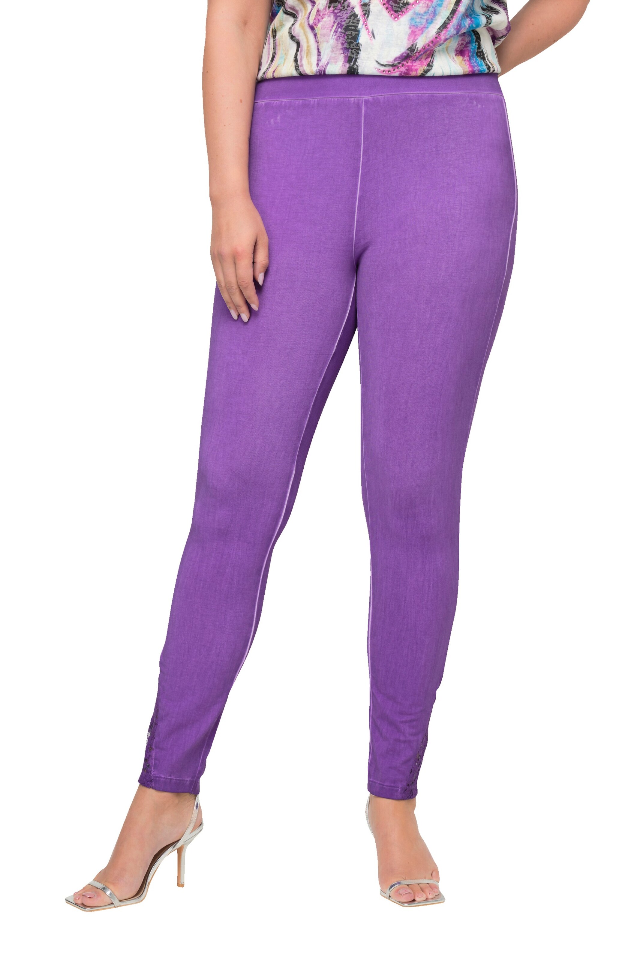 MIAMODA Skinny Trousers in Purple: front