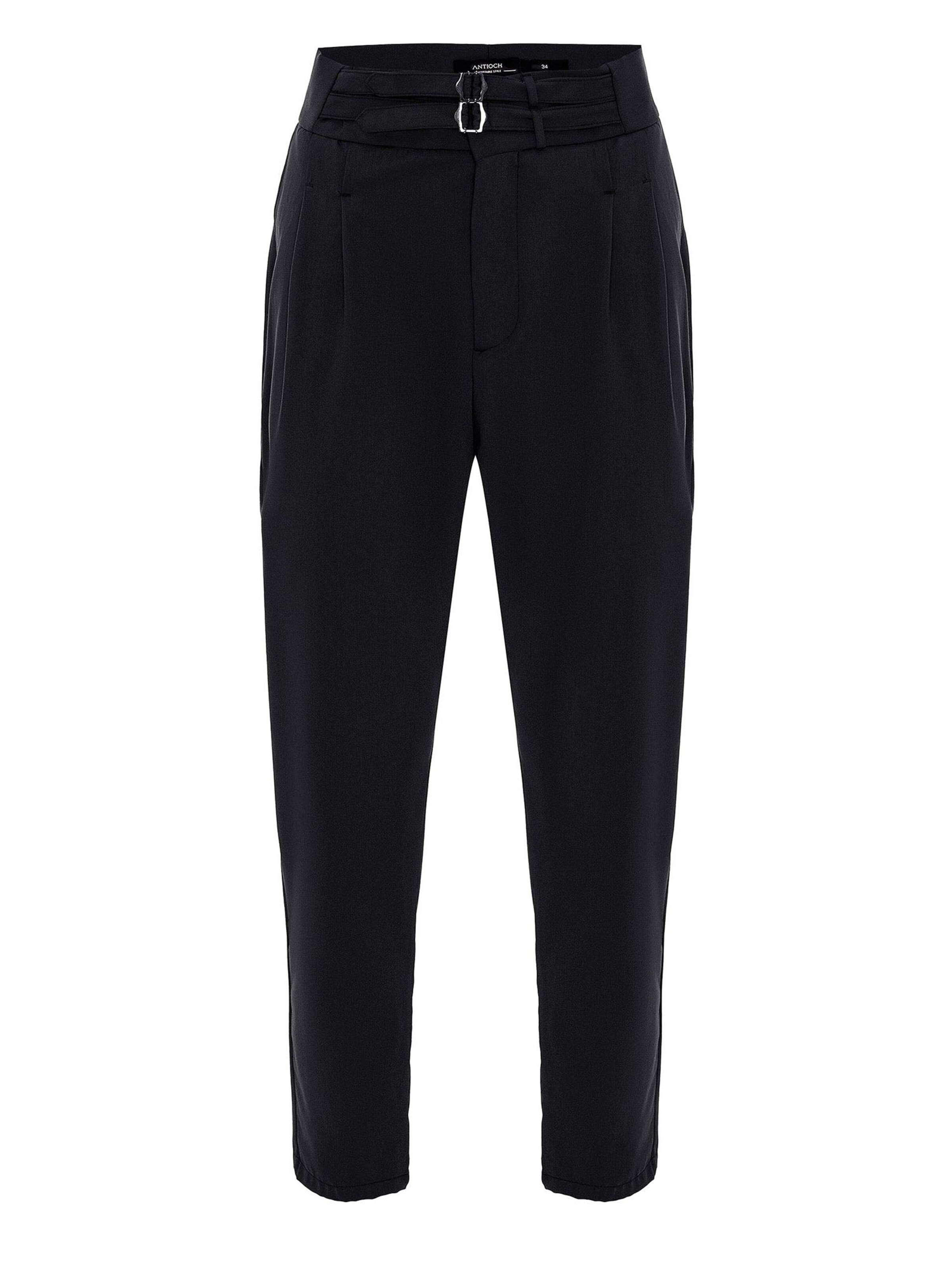regular Pantaloni con pieghe di Antioch in nero: frontale