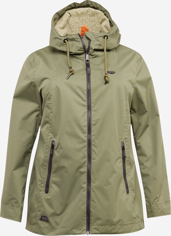 Ragwear Plus Between-Season Jacket 'ZUZKA' in Green: front