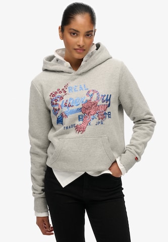 Superdry Sweatshirt in Grijs: voorkant