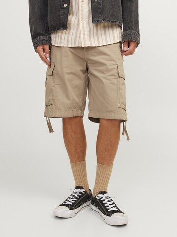 Regular Pantalon cargo JACK & JONES en beige : devant