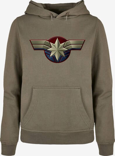 ABSOLUTE CULT Sweatshirt 'Captain Marvel - Chest Emblem' in navy / goldgelb / oliv / dunkelrot, Produktansicht