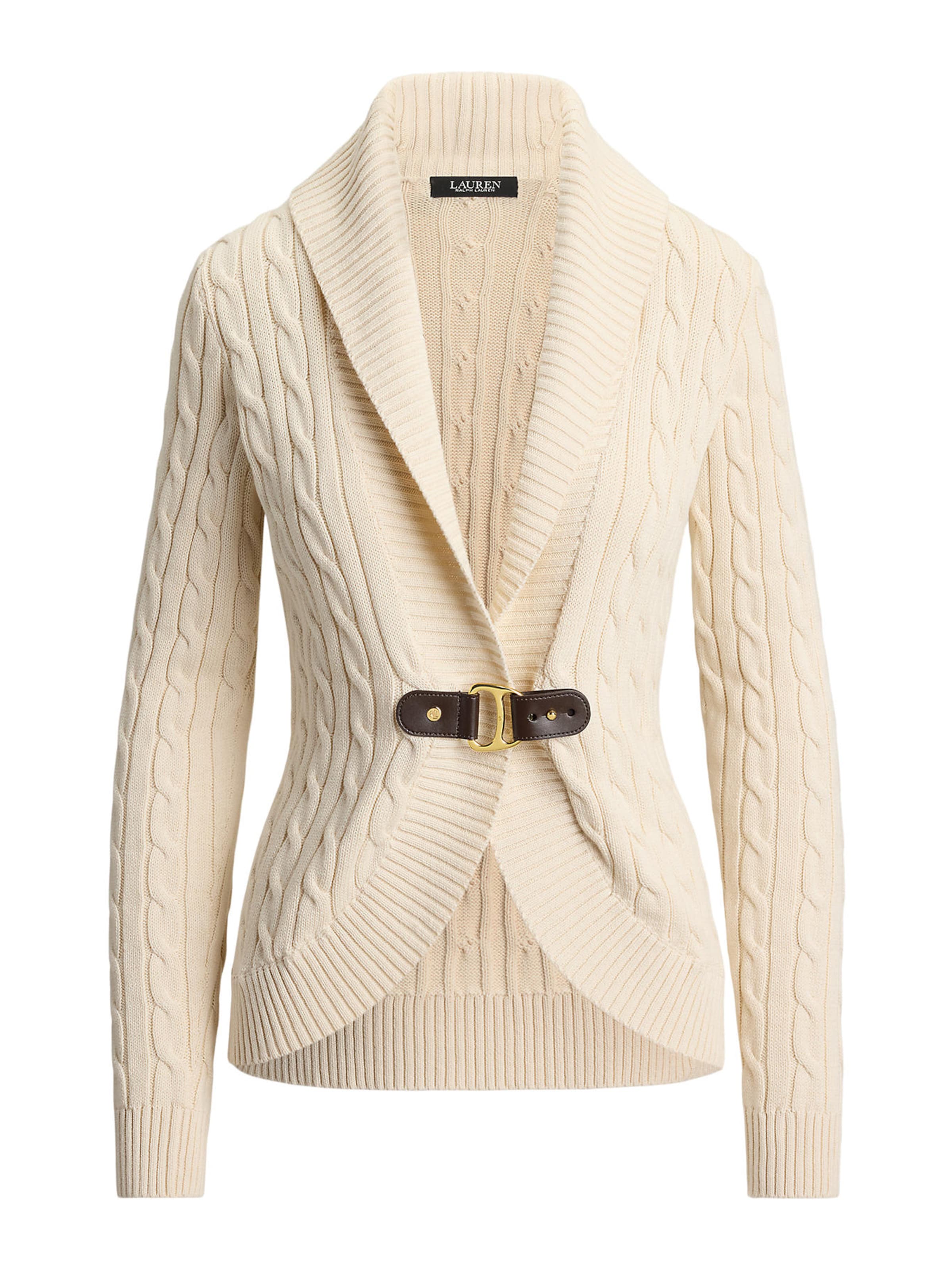 Lauren Ralph Lauren Adīta jaka, krāsa - krēmkrāsas / brūns, Preces skats