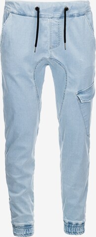 Effilé Jeans cargo 'PADJ-0112' Ombre en bleu : devant
