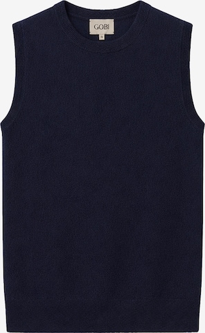 GOBI Cashmere Strickweste 'Women's Essential Cashmere Crewneck Vest' in Blau: Vorderseite