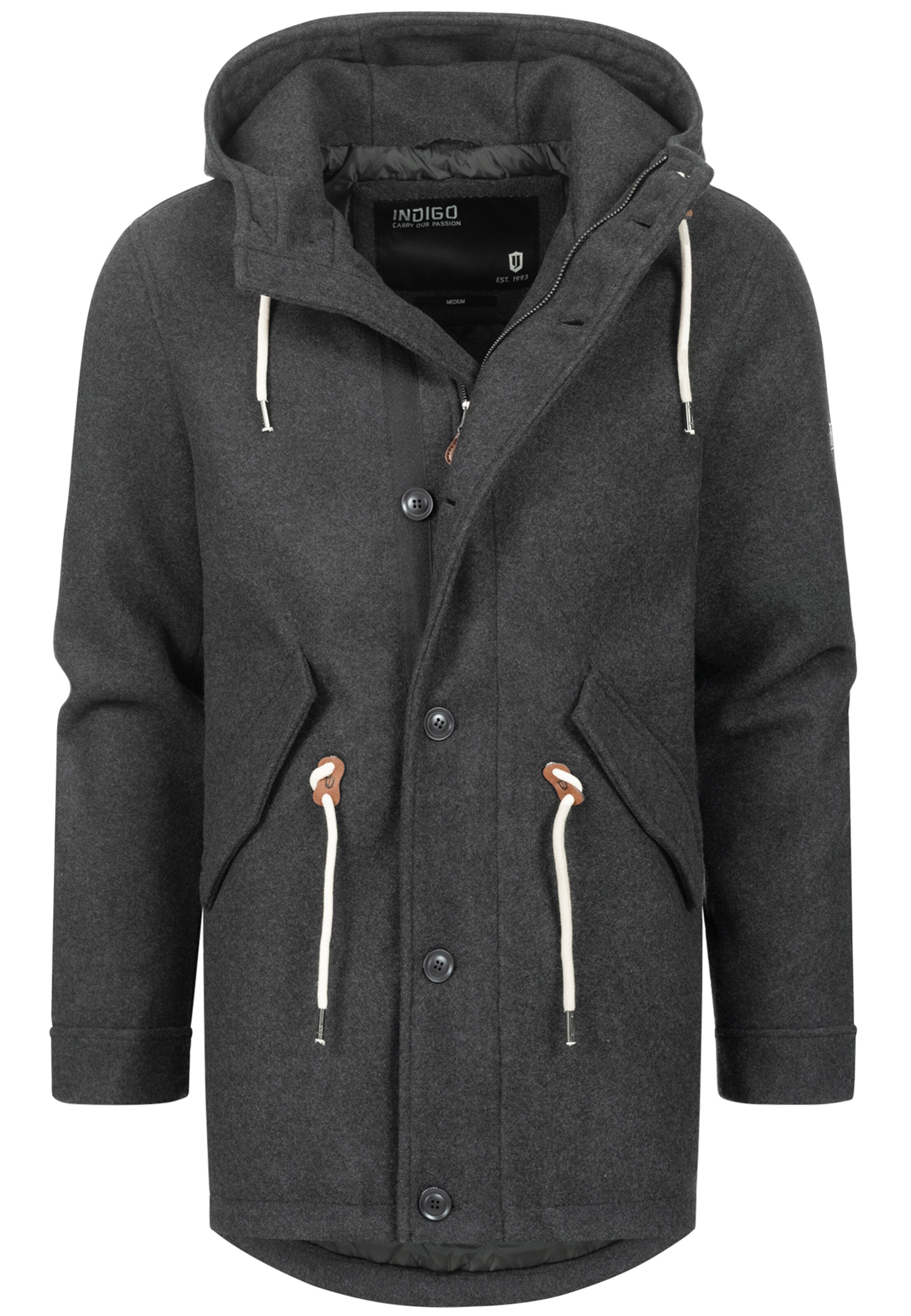 INDICODE JEANS Winter Jacket ' Christof ' in Grey: front