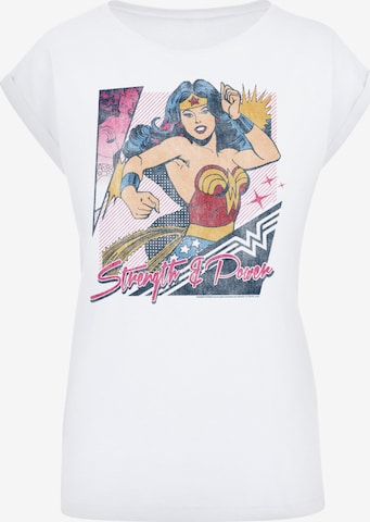 F4NT4STIC Shirt 'DC Comics Wonder Woman Strength & Power' in White: front