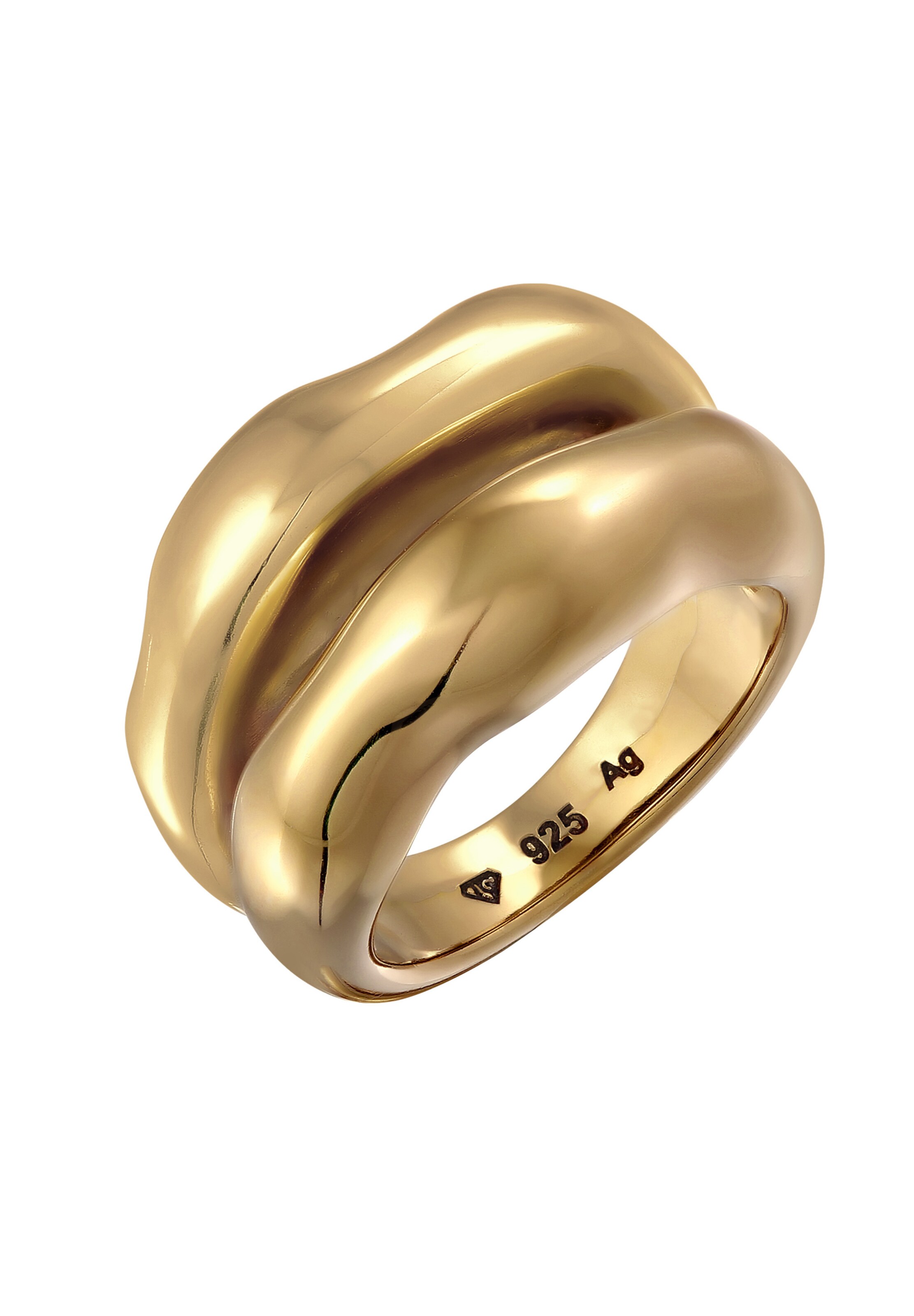 ELLI PREMIUM Ring 'Chunky Organic' in Gold: Vorderseite