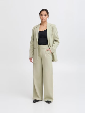 ICHI Wide leg Chino ' IHKate ' in Groen