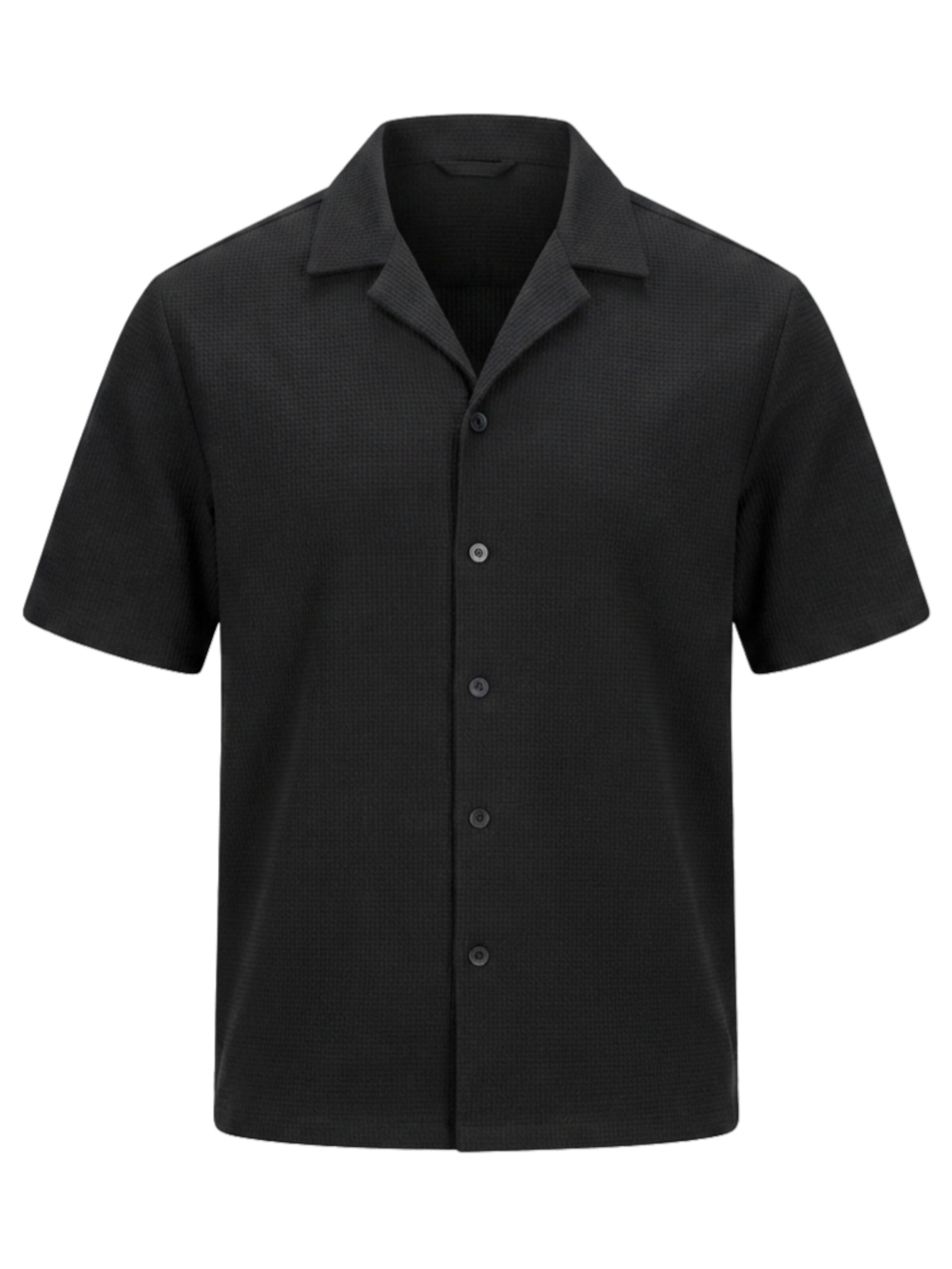 Regular fit Camicia di Ombre in nero: frontale