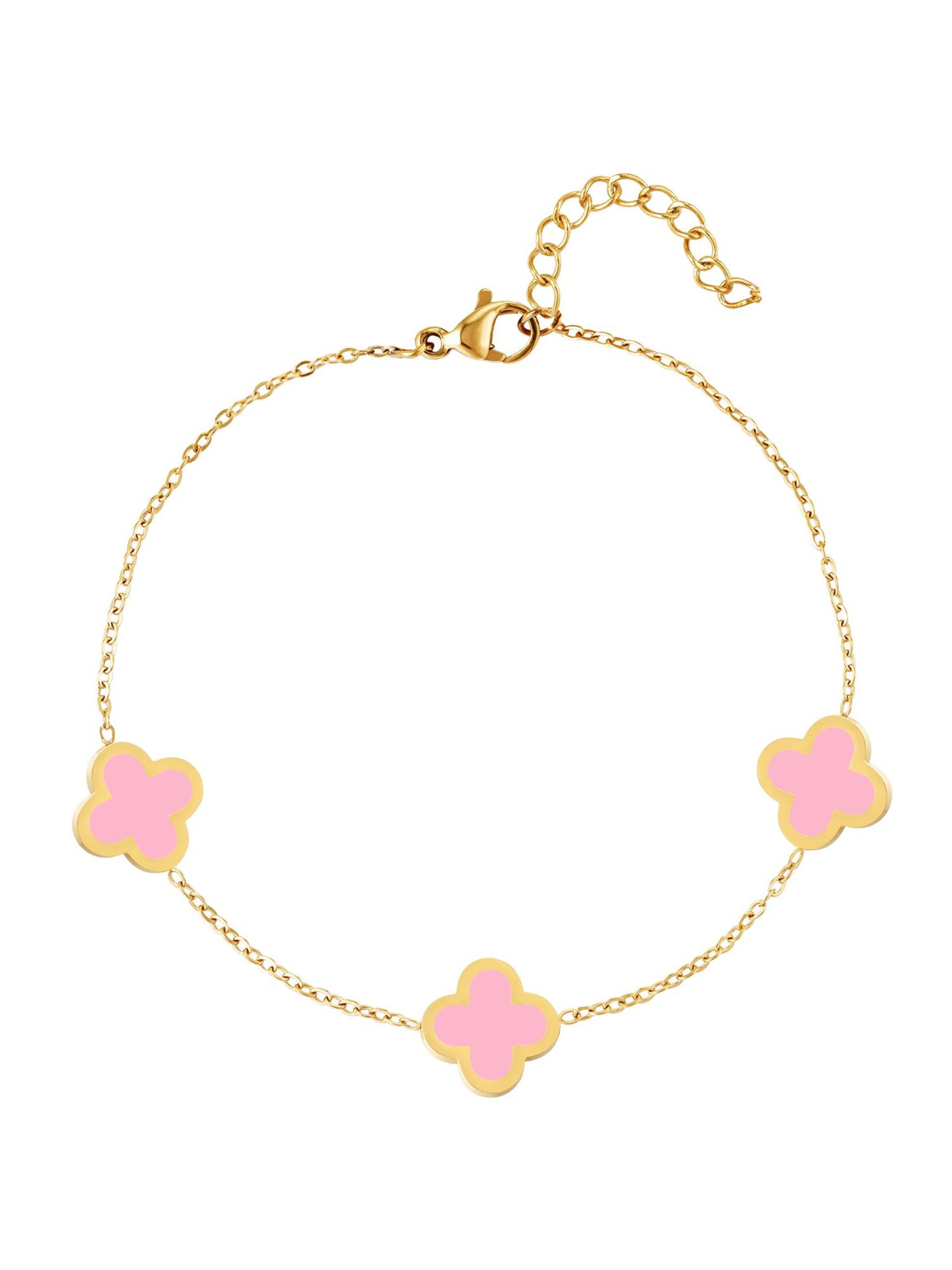 Bracelet 'SUMMER CLOVER' Cala Rose en rose : devant