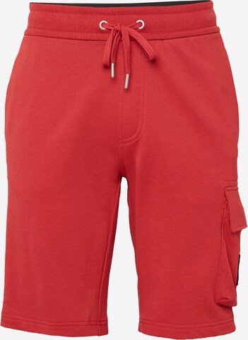 Calvin Klein Jeans Regular Cargobroek in Rood: voorkant