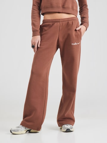 Nike Sportswear Свободный крой Штаны 'PHNX FLC' в Коричневый: спереди