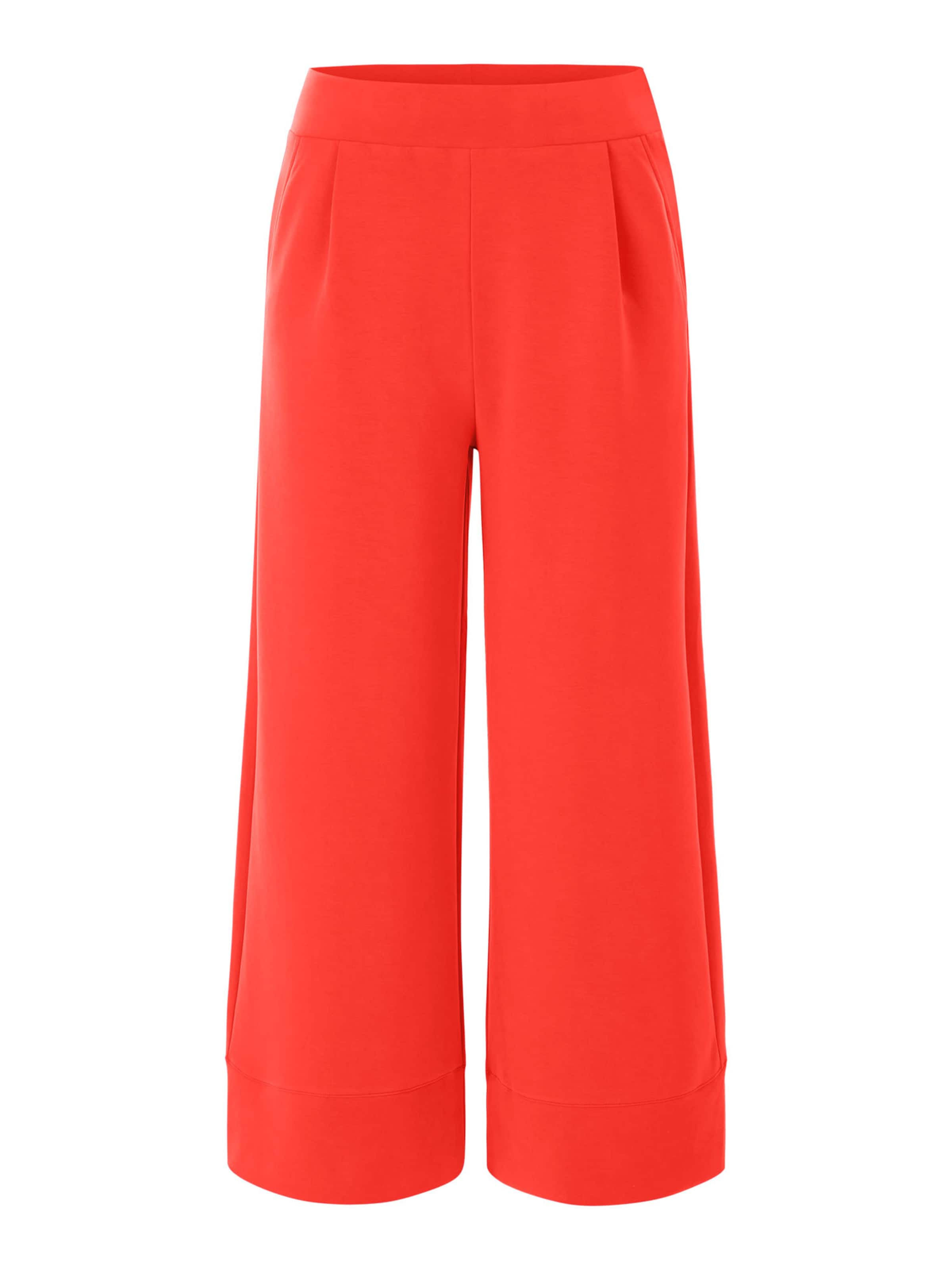 Rich & Royal - Perna larga Calças com pregas em vermelho: frente