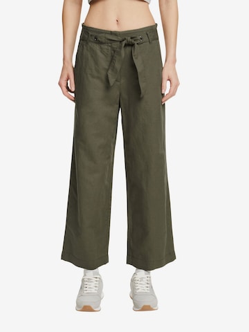 ESPRIT Wide leg Broek in Groen: voorkant