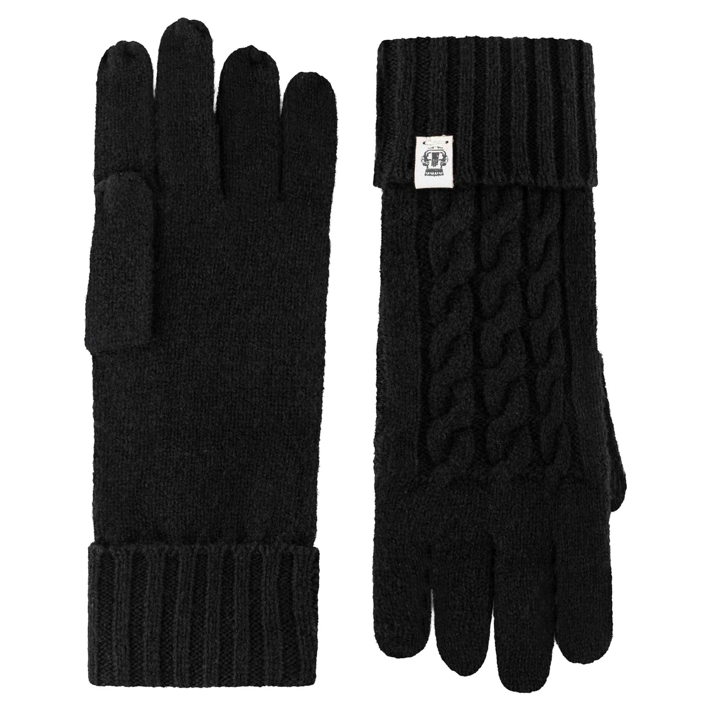 Roeckl Strickhandschuhe 'CABLED CHARM' in Schwarz: Vorderseite