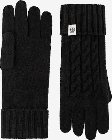 Mezzoguanti ' Cabled Charm ' di Roeckl in nero: frontale