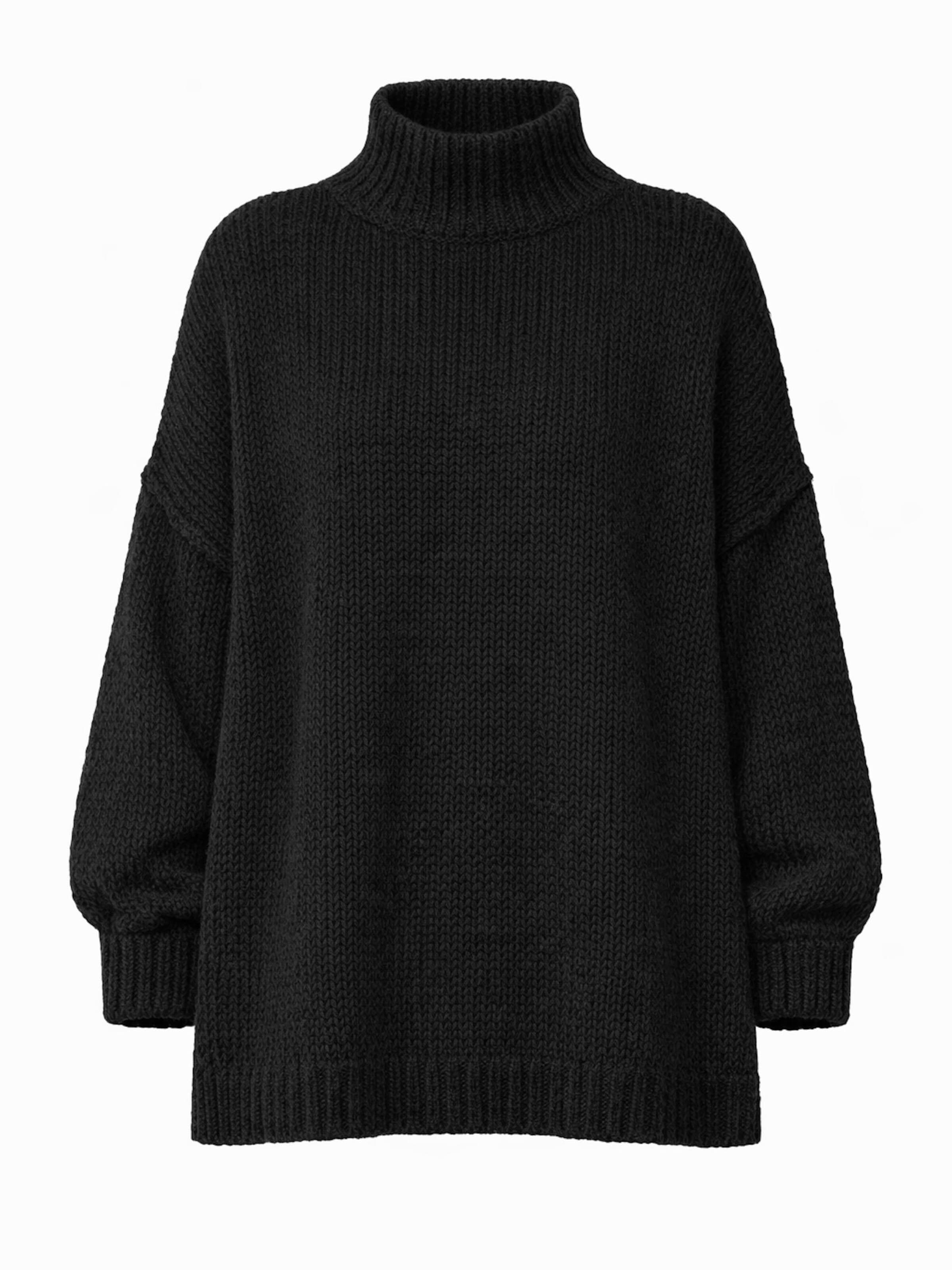 Worldclassca Oversizepullover 'Strickpullover Oversized mit Stehkragen'‌‌‌‌‌ in Schwarz: Vorderseite