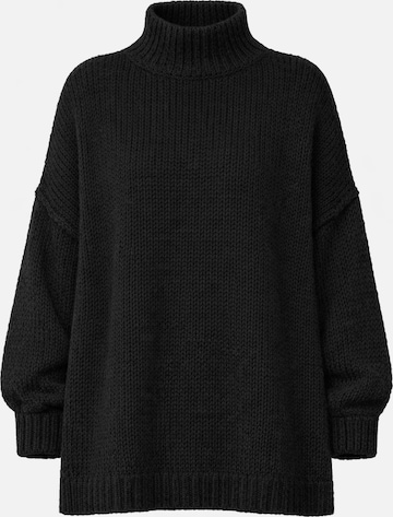 Worldclassca Oversizepullover 'Strickpullover Oversized mit Stehkragen' in Schwarz: Vorderseite