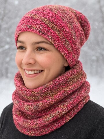 Kumixi Beanie 'Mütze & Schal Set' in Pink