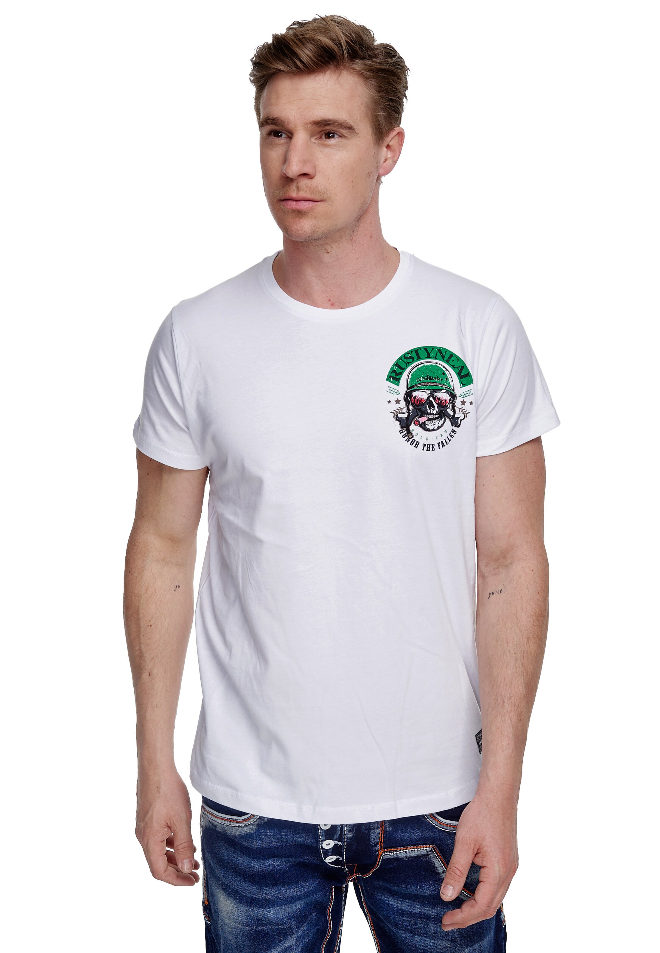 Rusty Neal Shirt in Wit: voorkant