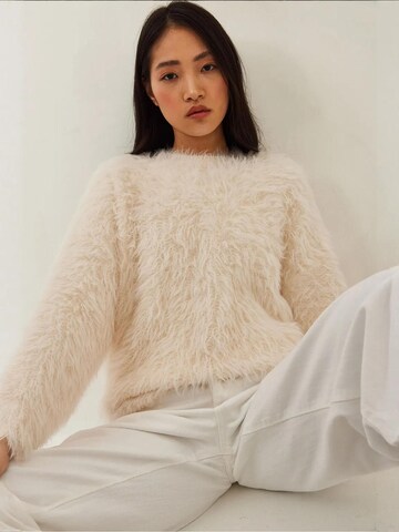 Pull-over oversize Bianco Lucci en beige