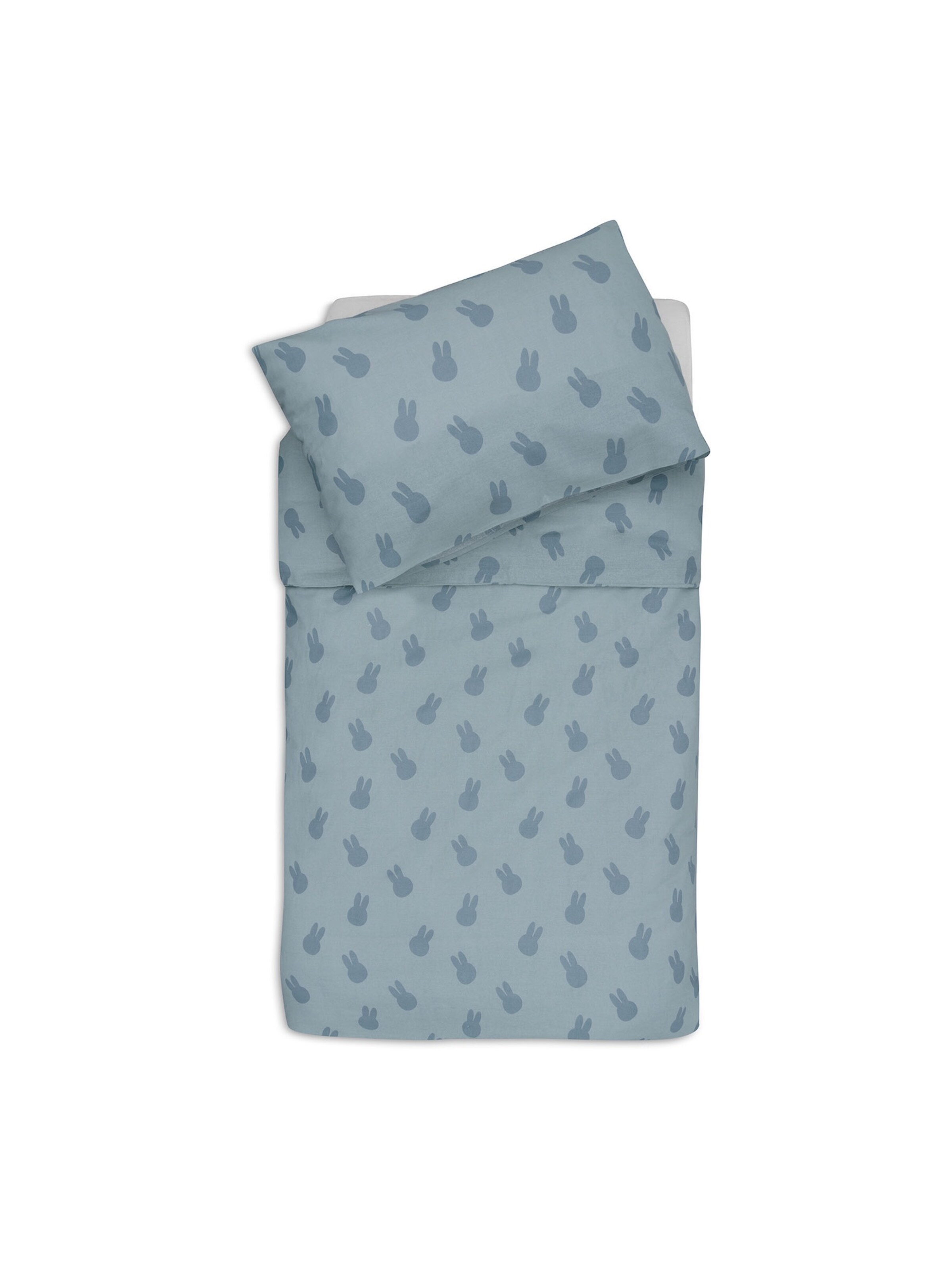 Jollein Bed Sheet 'Miffy Shadow' in Blue: front
