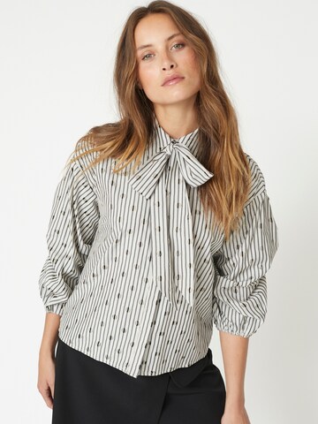 co'couture Blouse 'Trixie' in Grijs: voorkant