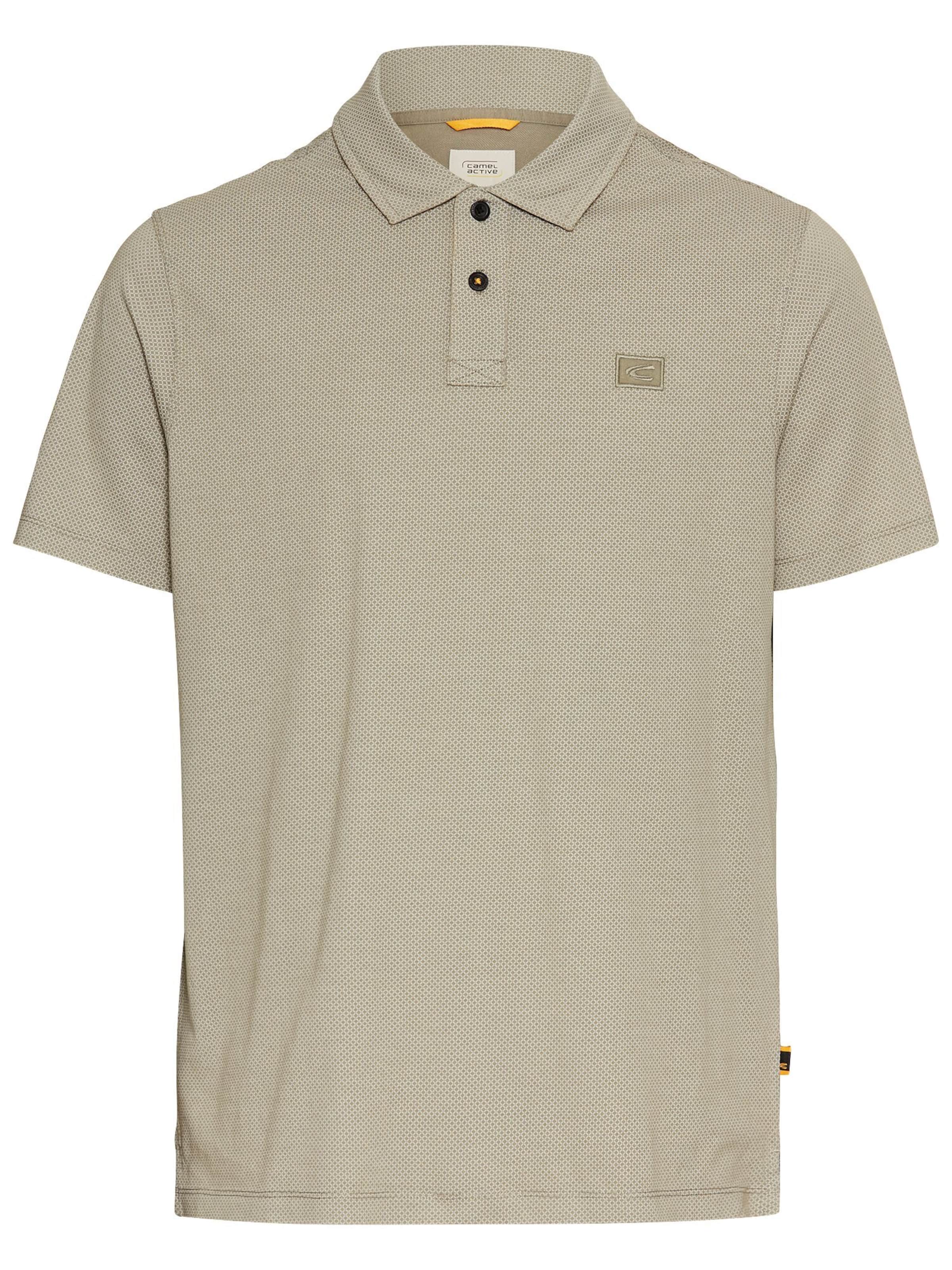 CAMEL ACTIVE Kurzarm Poloshirt aus reiner Baumwolle in Grün: Vorderseite