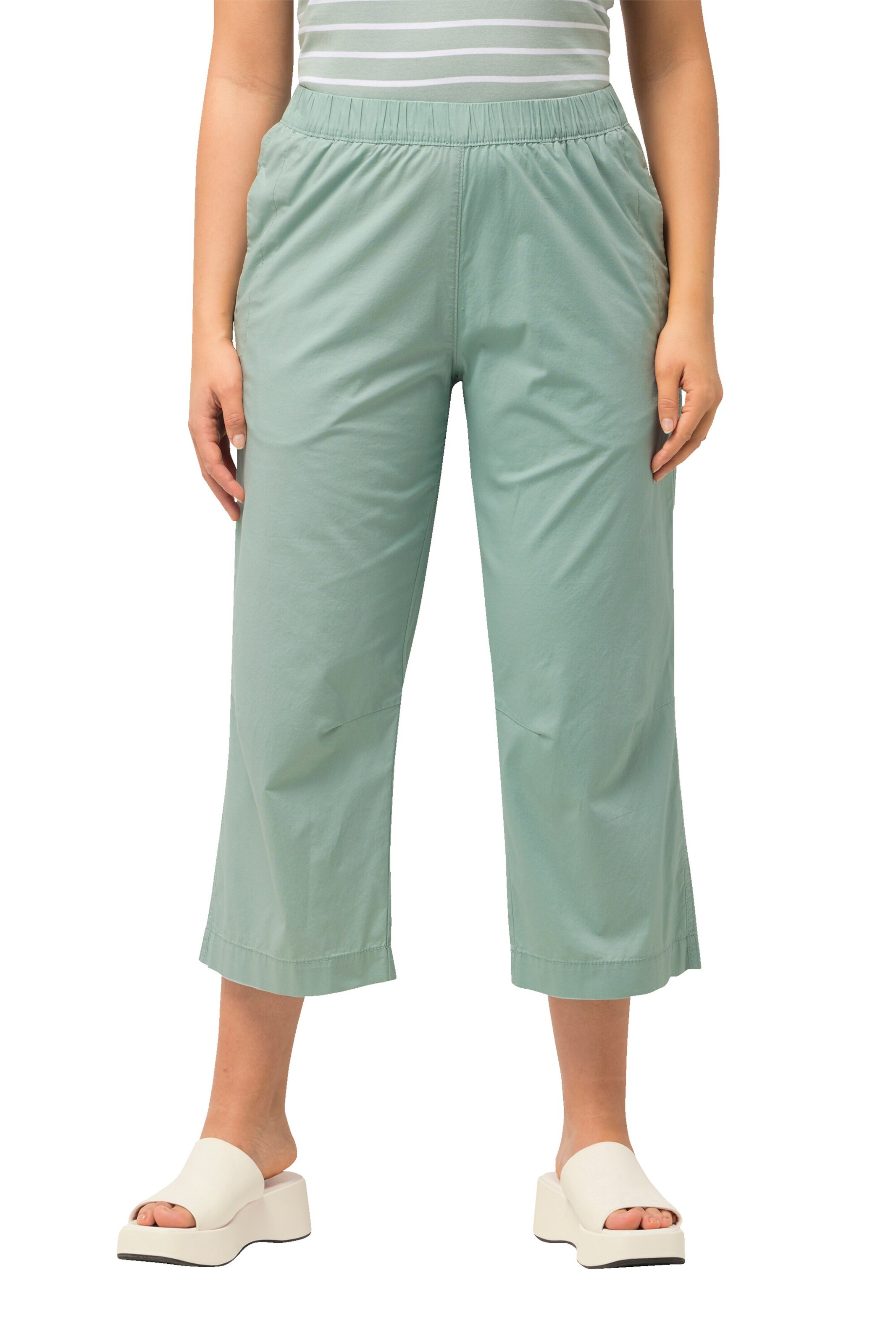 Ulla Popken Loose fit Trousers in Green: front