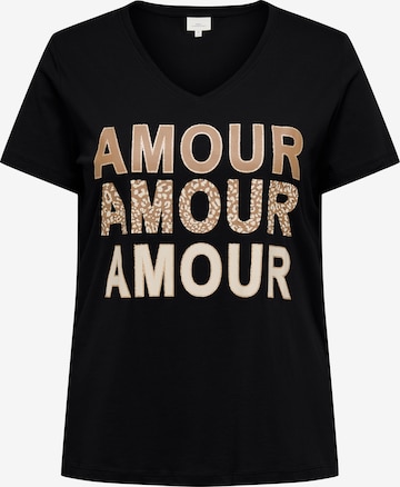 ONLY Carmakoma - Camiseta 'CARMAE' en negro: frente