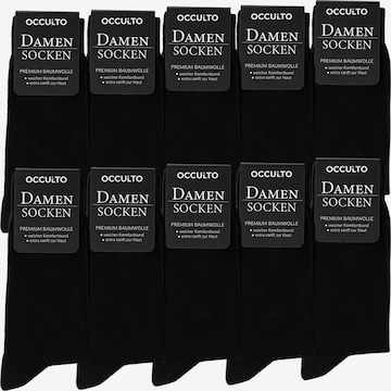 Occulto Socks 'Hermine' in Black: front