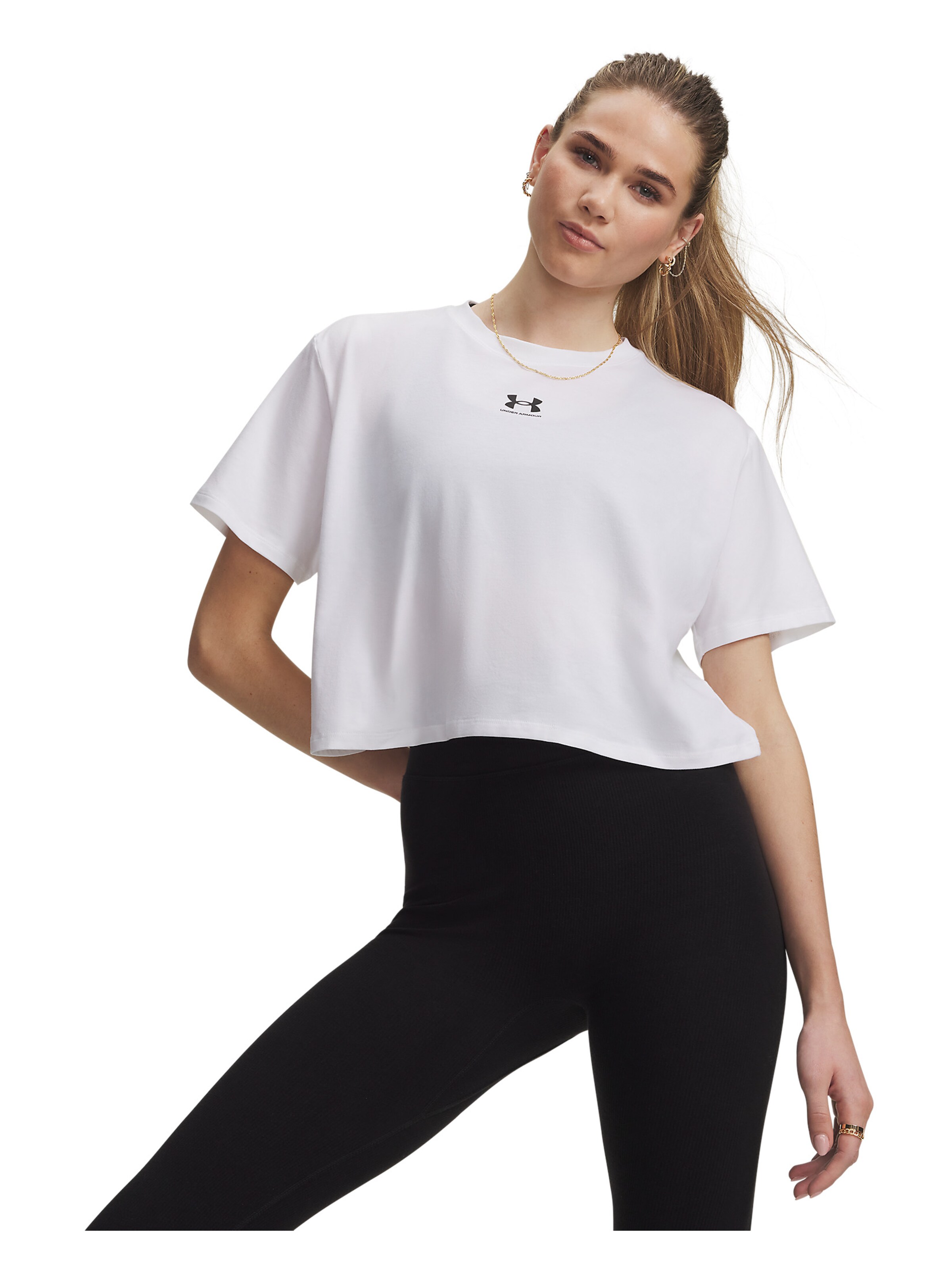 UNDER ARMOUR Functioneel shirt 'Rival' in Wit: voorkant